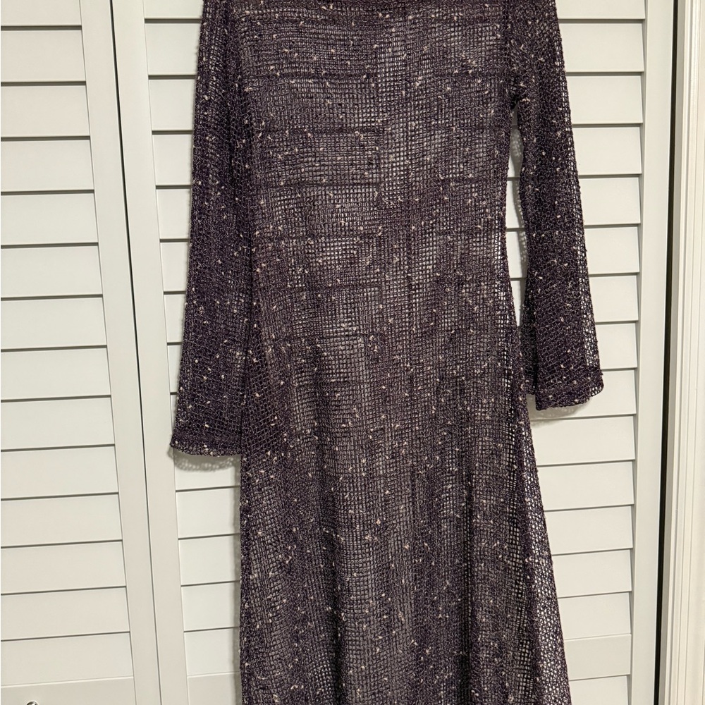 FIND ME NOW Winter Bloom Dress 
Elegant Eggplant/Cream Specks Knit Dress